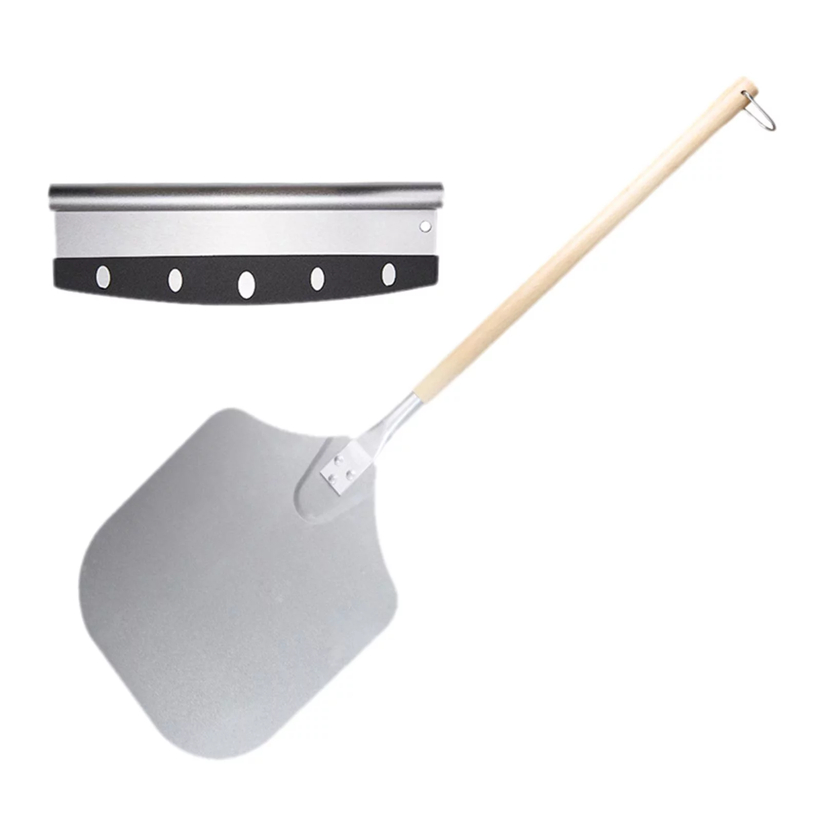 Aluminum Alloy 35inch Pizza Peel with Wood Handle Spatula Shovel