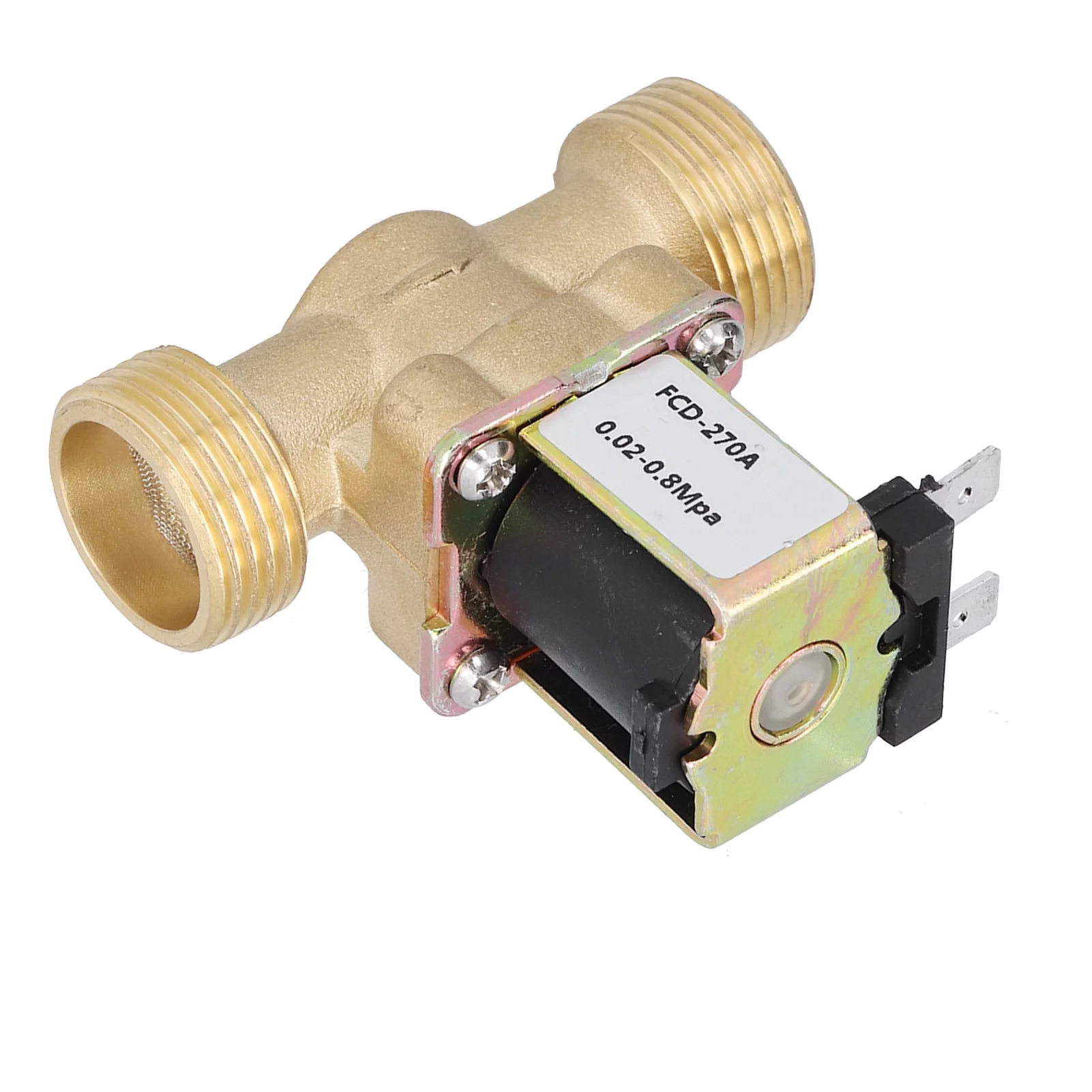 Brass Valve Water Pressure Mechanical Normal Closed Direct Acting Electric Solenoid Valve Magnetic 2W‑025‑08AC110V for Automatic Water Control G1/2in(DC12V Pressurised Water Inlet)