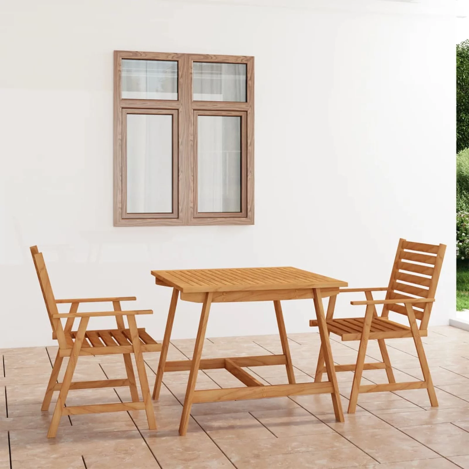 Andoer parcel,Table And Patio Set 3 Piece Furniture Table Set Teak And Chair Balcony Set - 3 Vidaxl Modern Patio 2 Chairs And Chairs - Patio Conversation Patio And 2 Chairs
