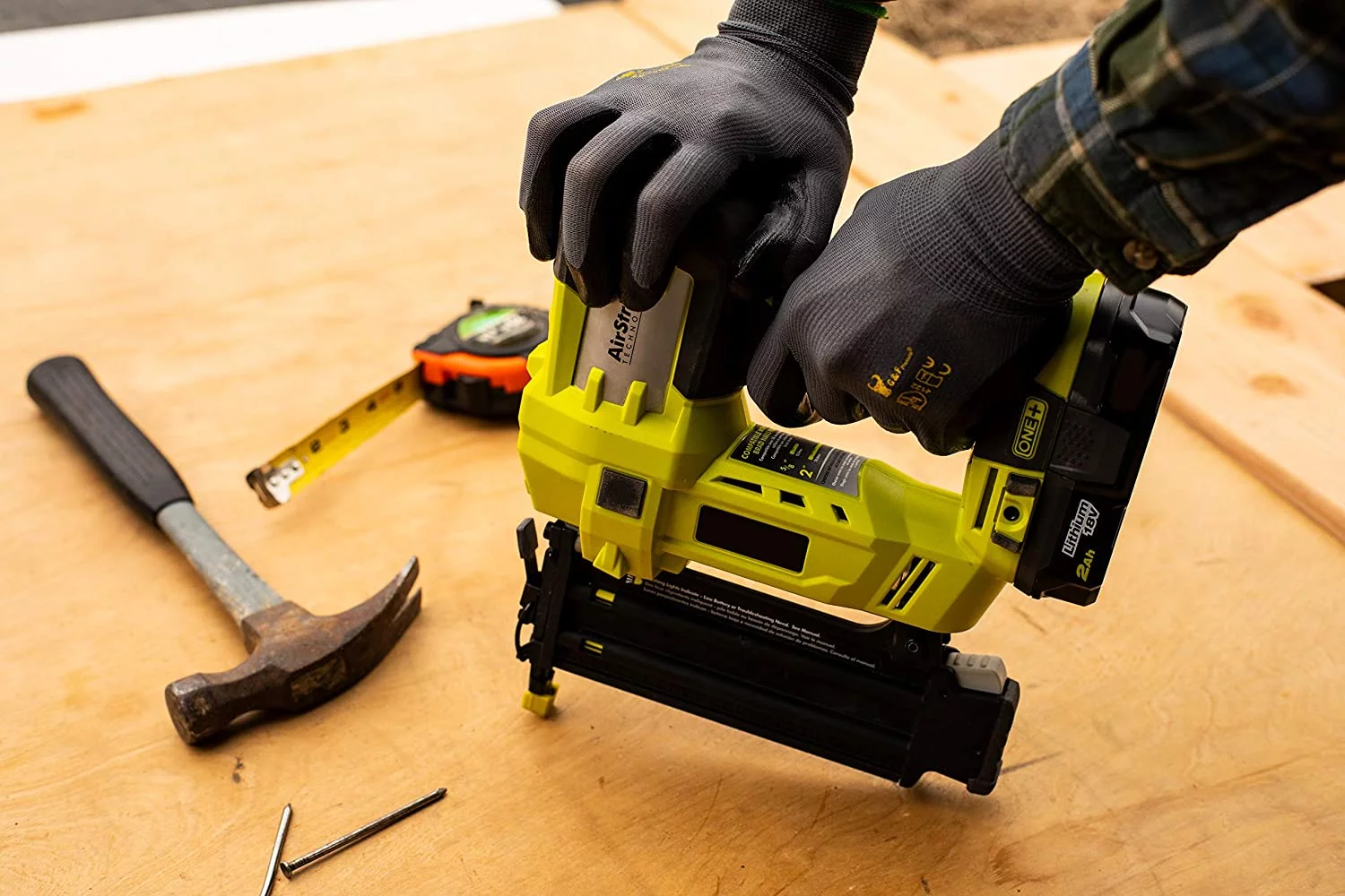 G & F Products Knit Nylon Gloves 1519 Micro Form Nitrile Grip, 12 Pair, Size Medium