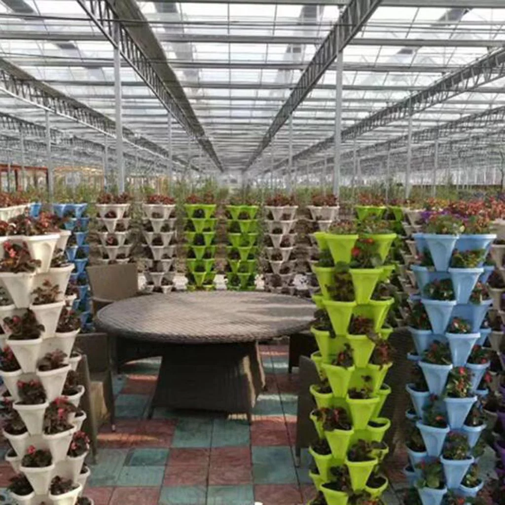 4x Stackable Strawberry Planter Multi-layer Combination Plng Pot White