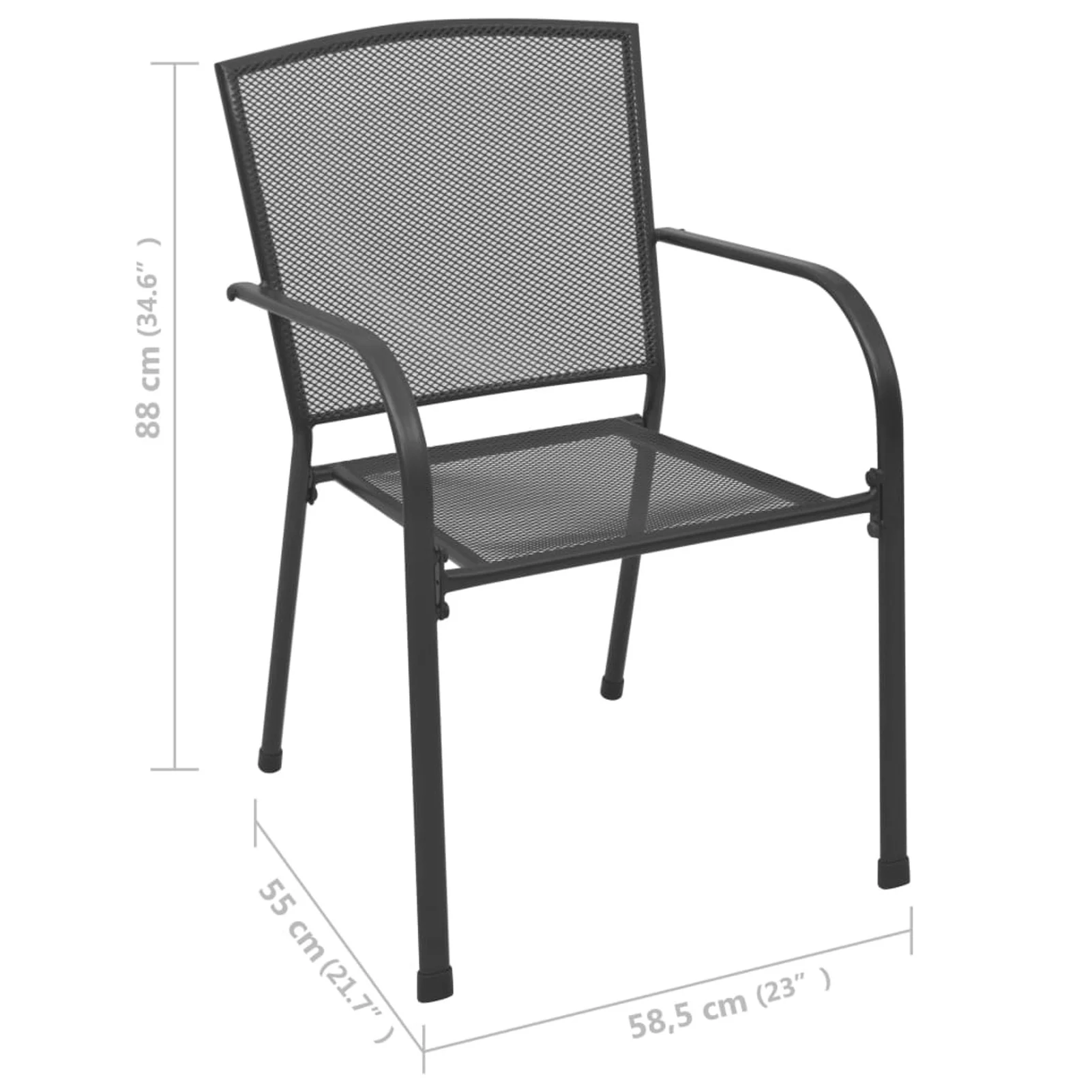 Tomshoo Patio Chairs 4 pcs Mesh Design Anthracite Steel