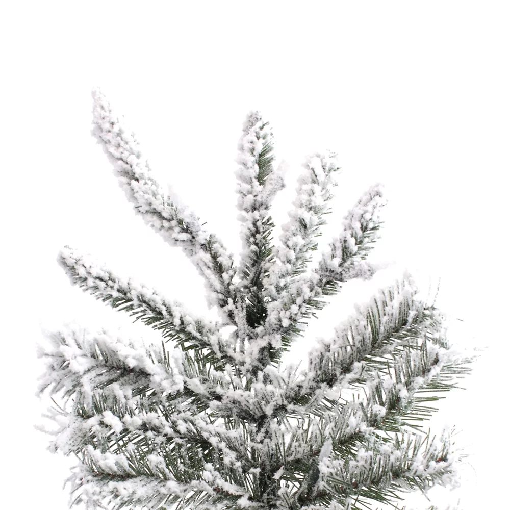7.5' Prelit Flocked Norway Spruce Tree - Warm White
