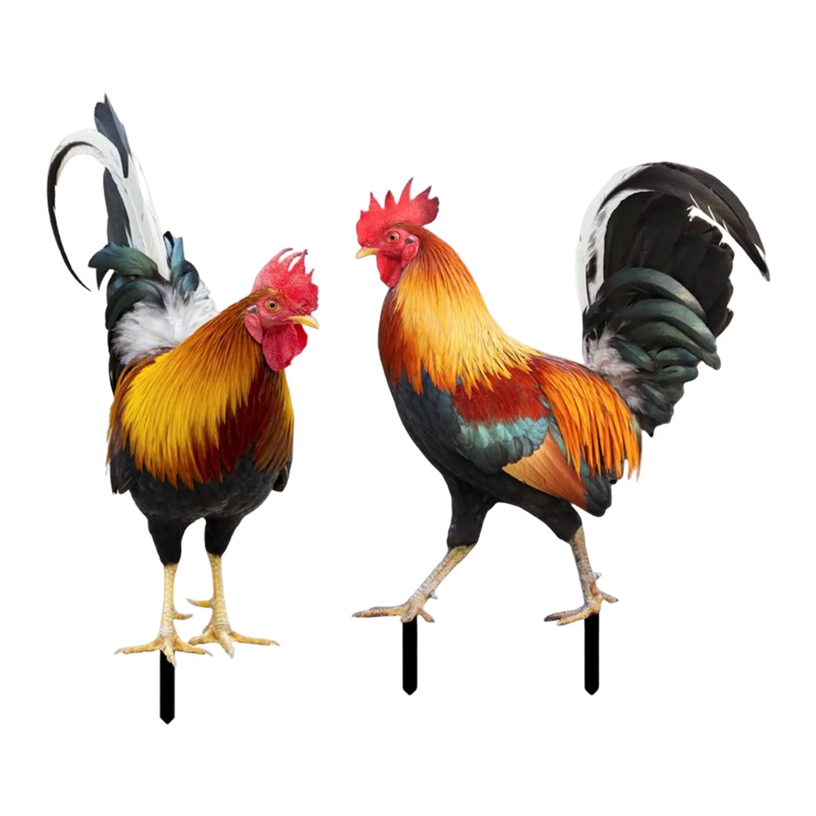 Patio Stake Animal Statue Figures Sculpture Decorative Stake Hen Garden Ornaments for Lawn Yard Decoration Style A and Style B