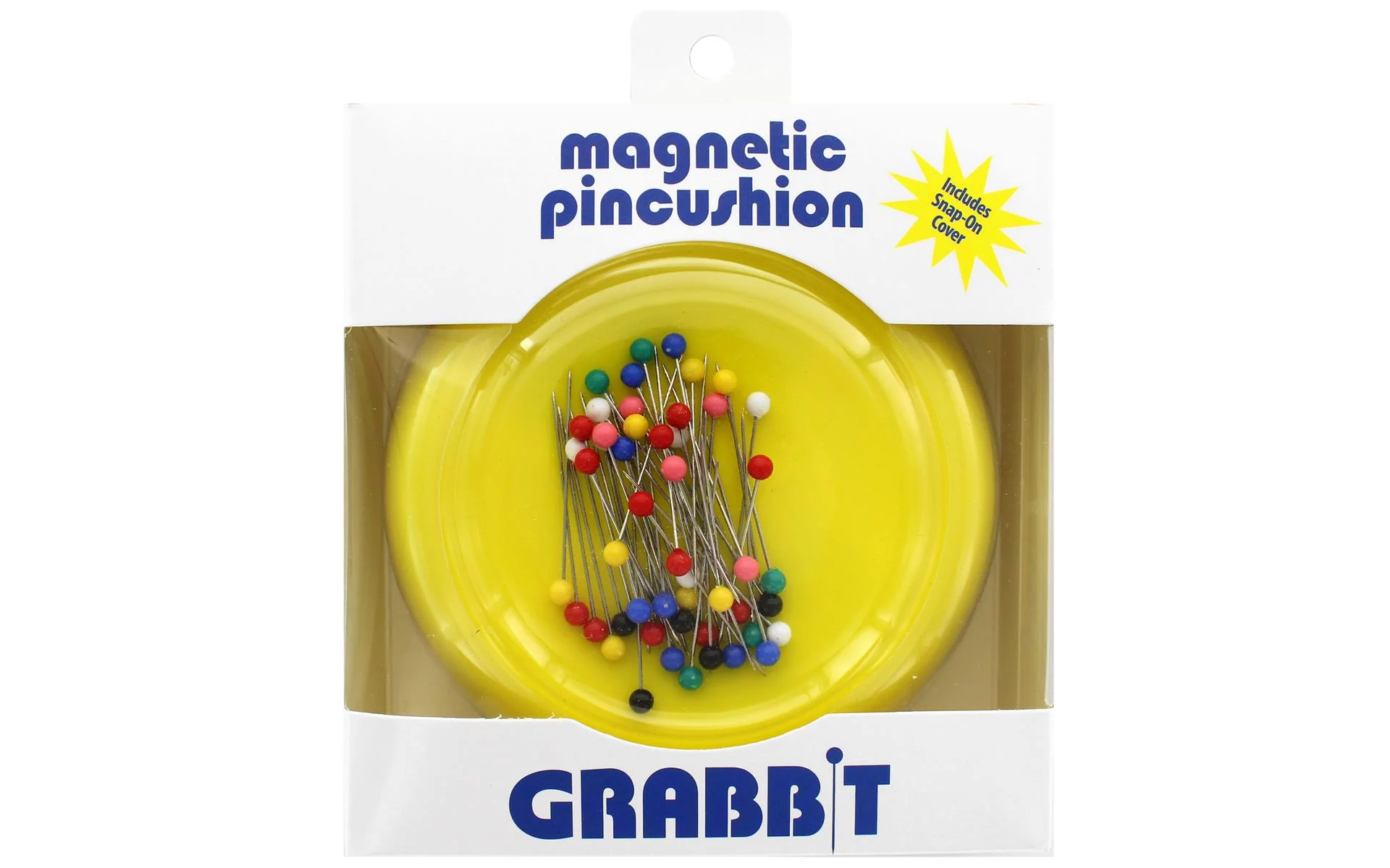 Blue Feather Grabbit Magnetic Pincushion Yellow