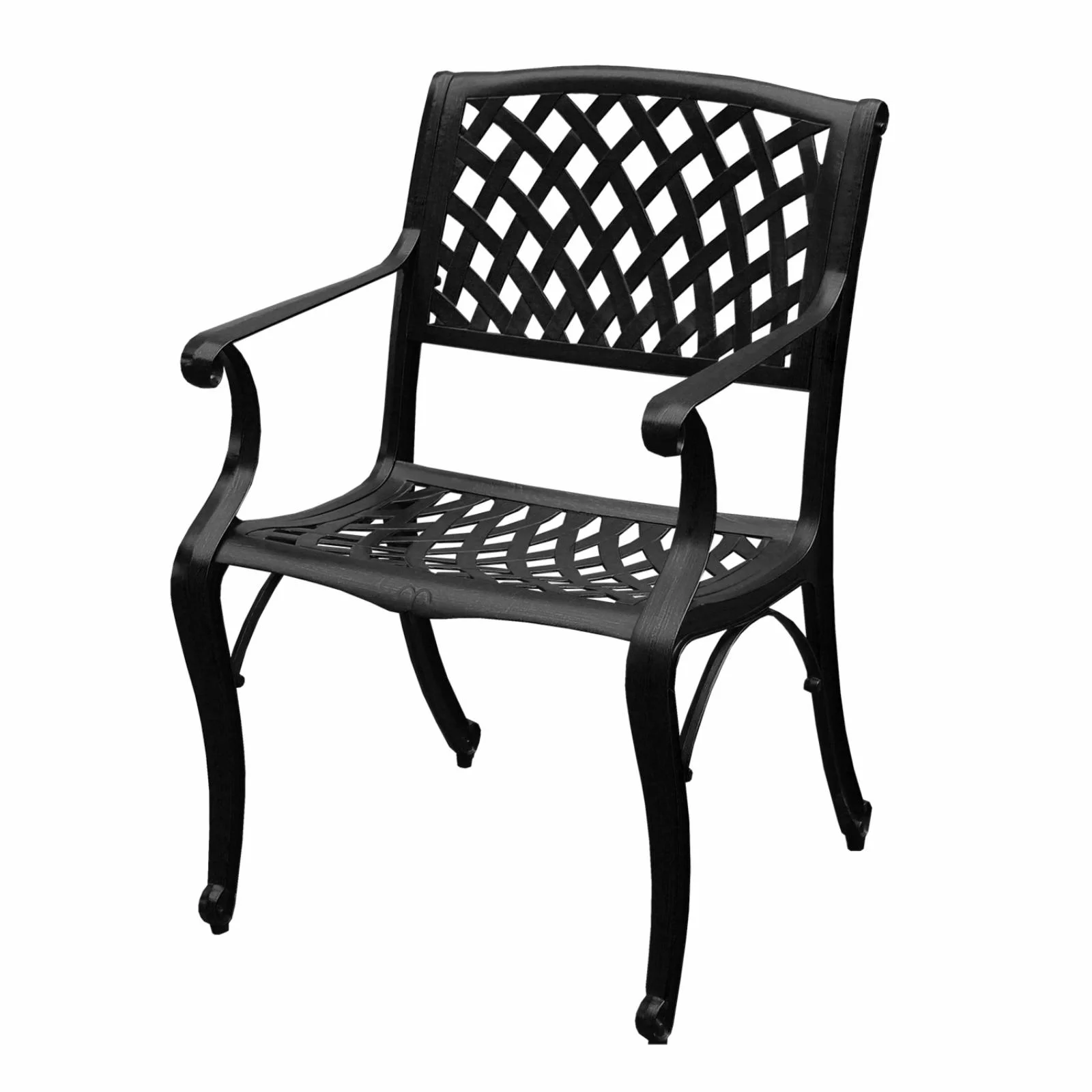 Oakland Living Modern Mesh Lattice Aluminum Patio Dining Arm Chair