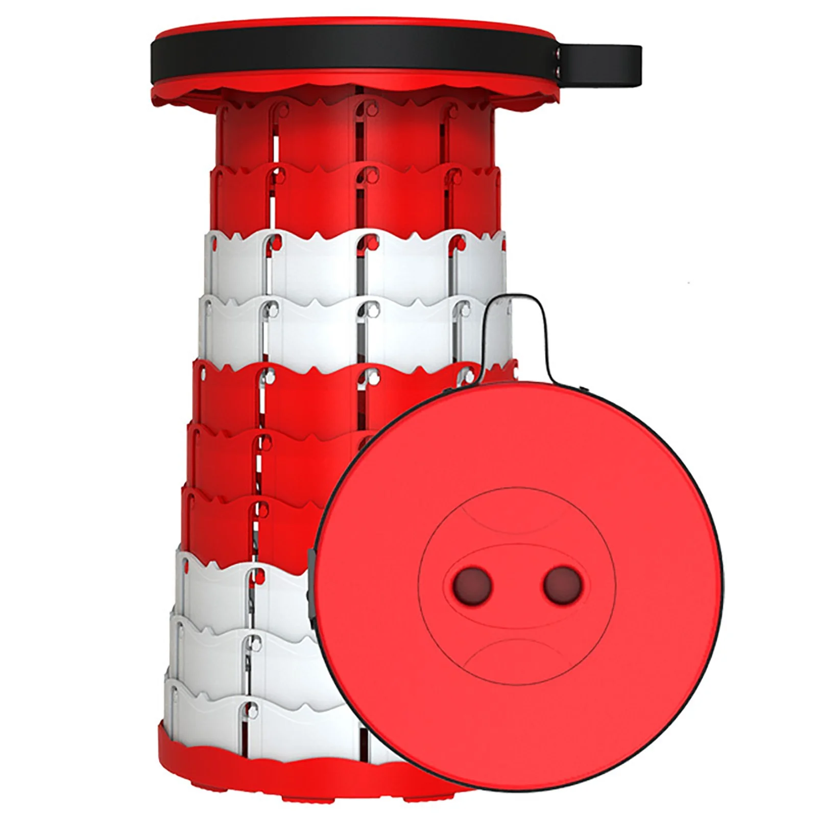 Folding Stools for Adults Rainbow Style Telescopic Stool Outdoor Telescopic Stool Rotating Soft Cushion Portable Travel Storage Bag Queuing Folding Chair Padded Folding Chairs