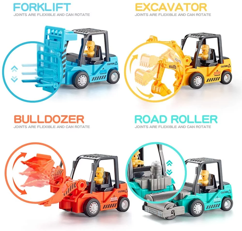 Aochakimg Toddler Truck Toys Boys Gift, Baby Push Go Car Truck Dump Bullozer Excavator Bw Toys Sand Beach Vehicles Sets for Kids 3 4 5