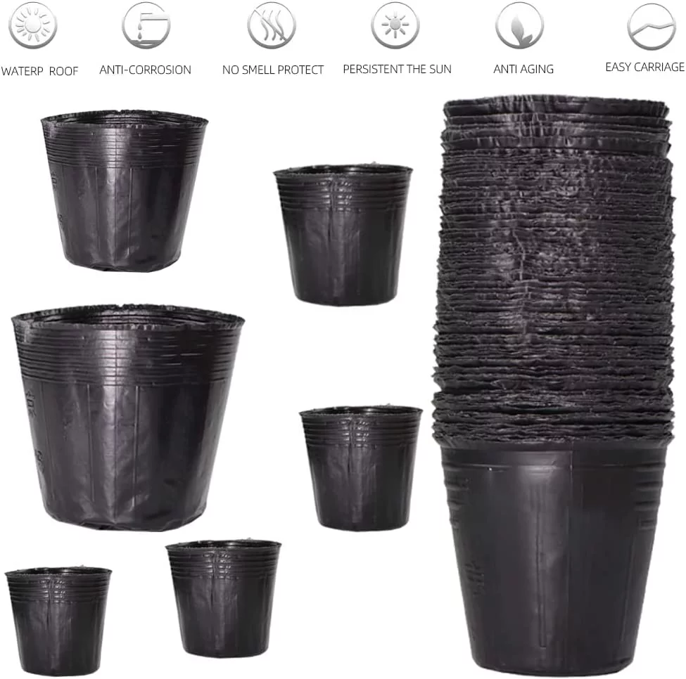 6 Inch Plastic Plants Nursery Pot/Pots Seedlings Flower Plant Container Seed Starting Pots, 60 Pcs