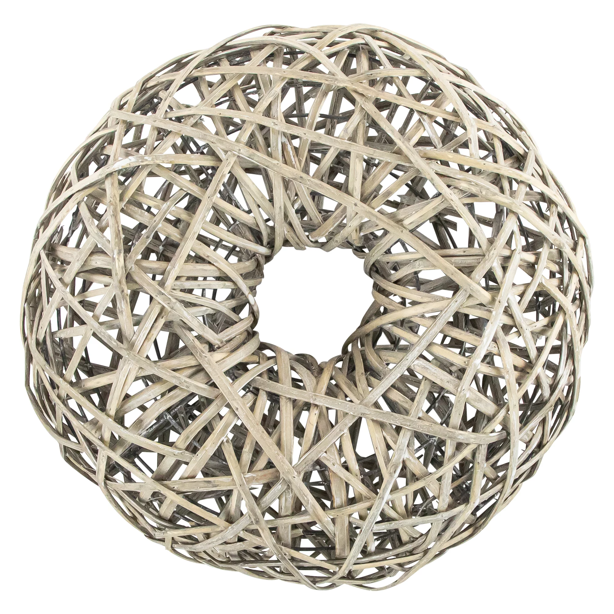 Allstate Rustic Gray Willow Artificial Wreath, 19-Inch, Unlit