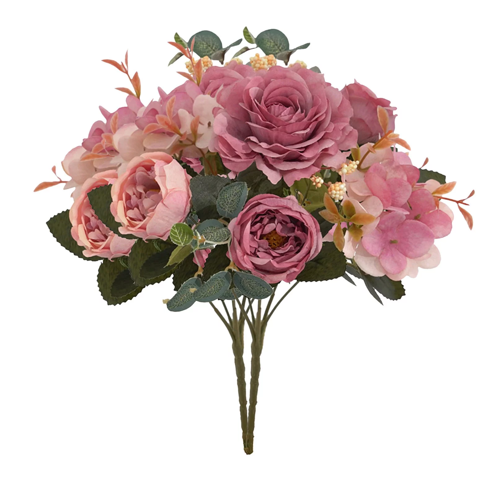 Follure artificial flowers 2PC Artificial Flower Latex Real Bridal Wedding Bouquet Home Decoration Artificial Flowers Fake Peony S