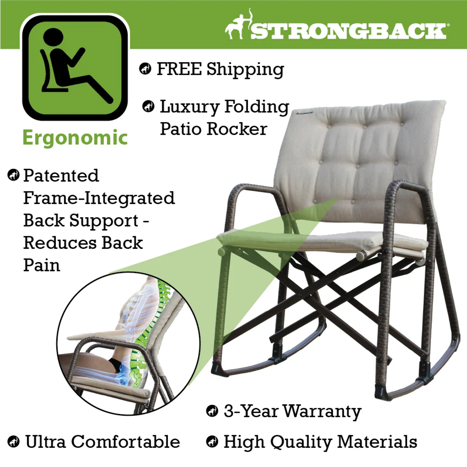 STRONGBACK Patio Rocker