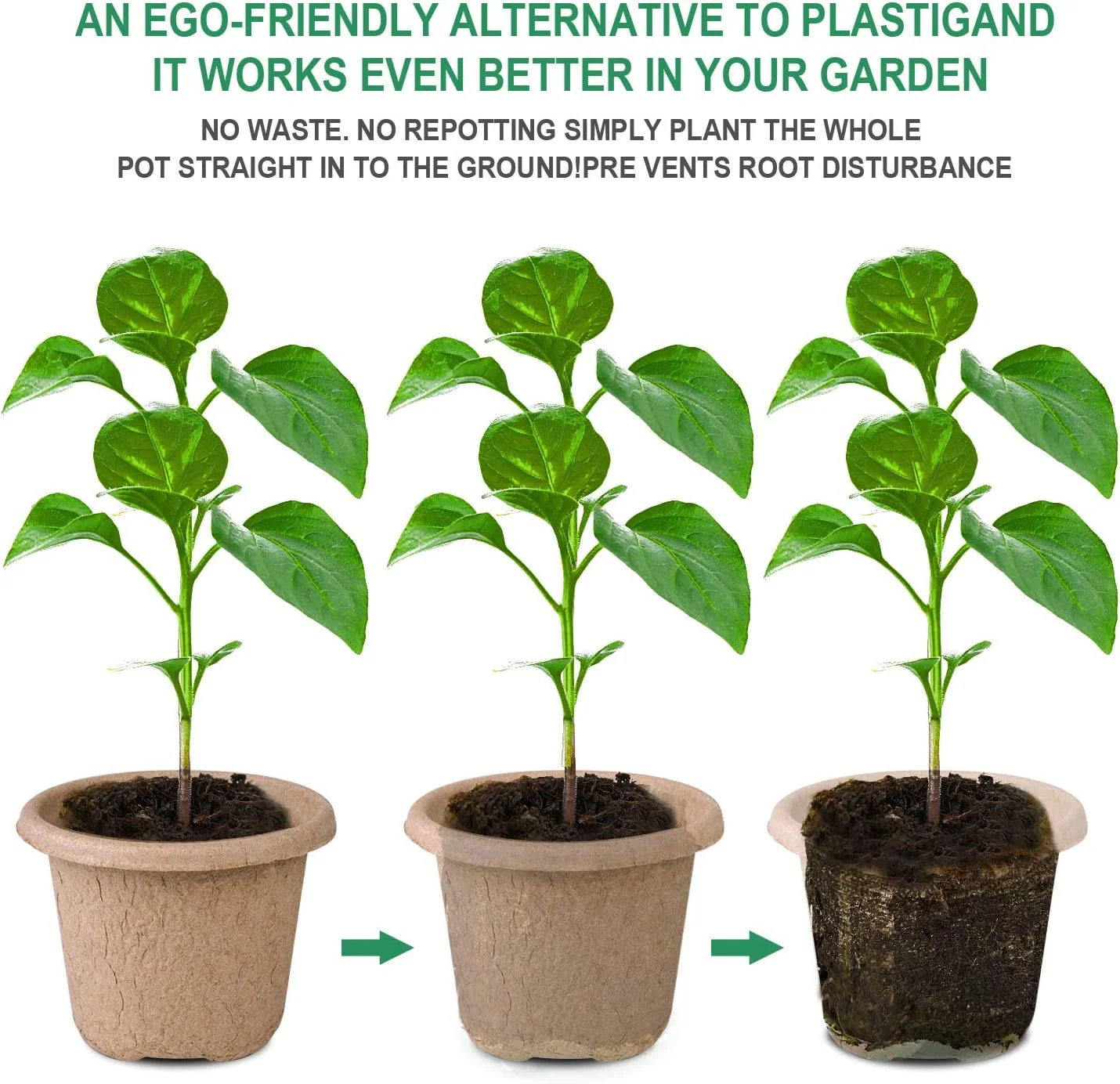 Namzi -a 30 Pcs Peat Pots for Seedlings, 3.95 inch Biodegradable Seed Nursery Pot with Drainage Holes