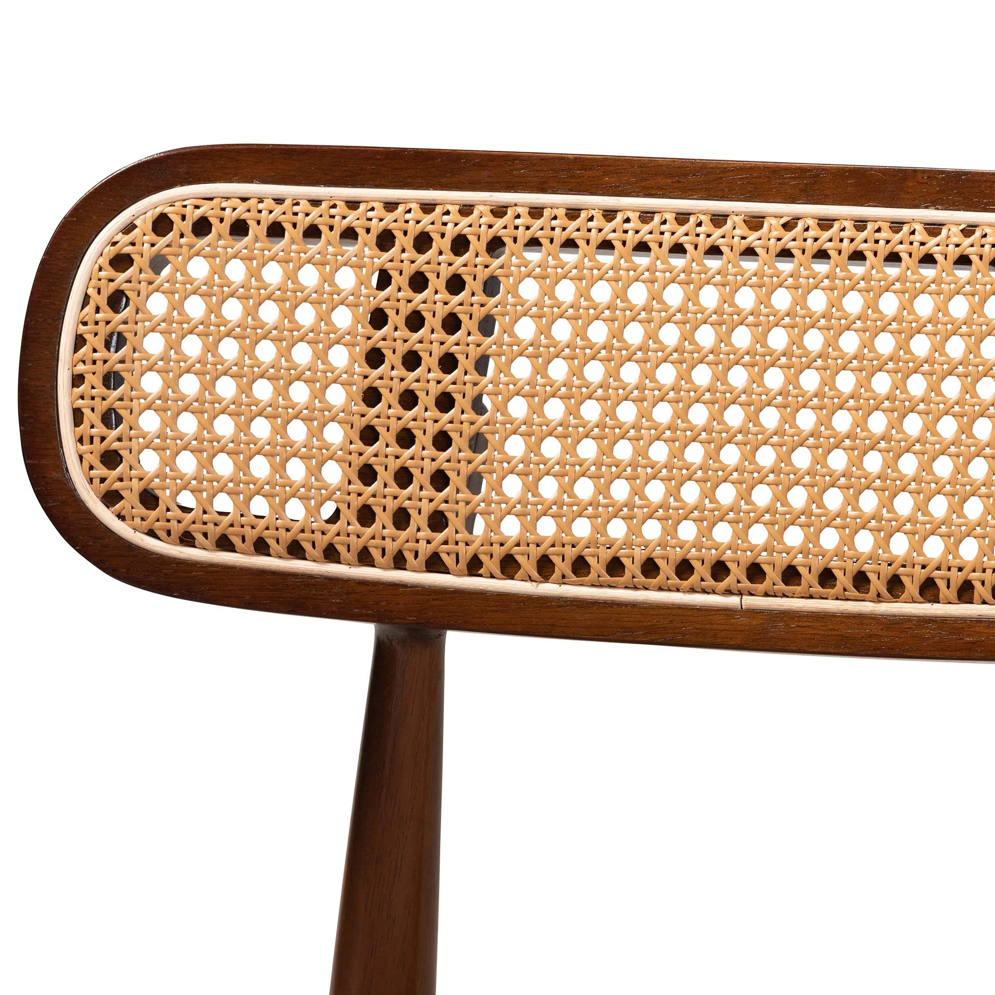 Baxton Studio Tarana Mid-Century Modern Grey Fabric and Walnut Brown Finished Wood 2-Piece Dining Chair Set