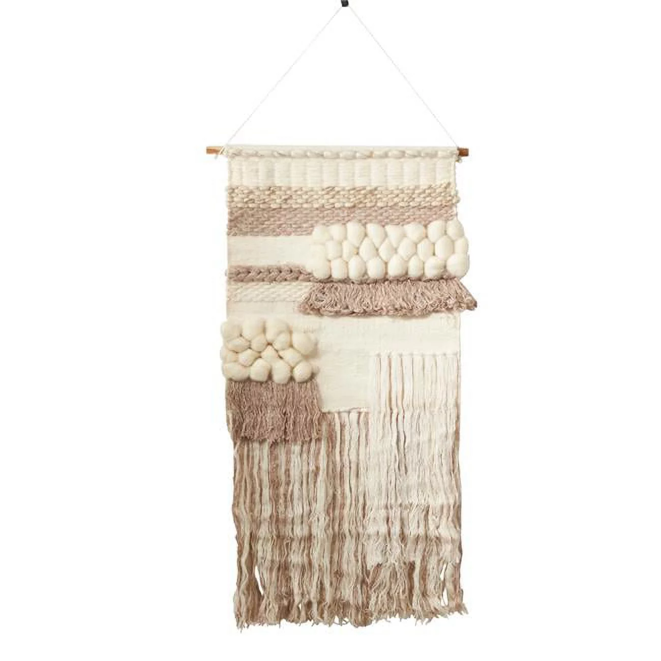 Saro Lifestyle WA915.N 47 x 24 in. Fringed Woven Wall Hanging, Natural
