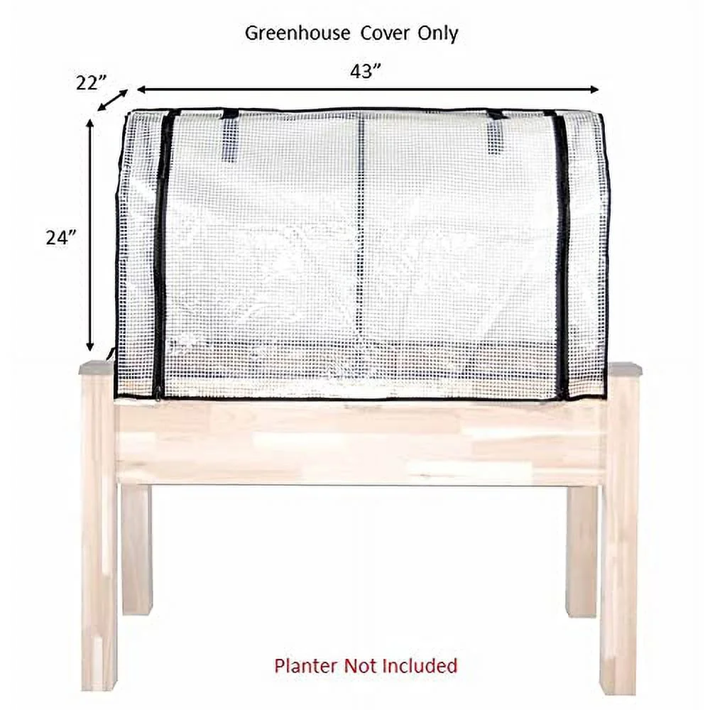 CedarCraft Greenhouse Cover 43 x 22 x 24 Inches, Provides The Perfect Microclimate for Healthy Plants; Includes Frame & Cover, Planter NOT Included