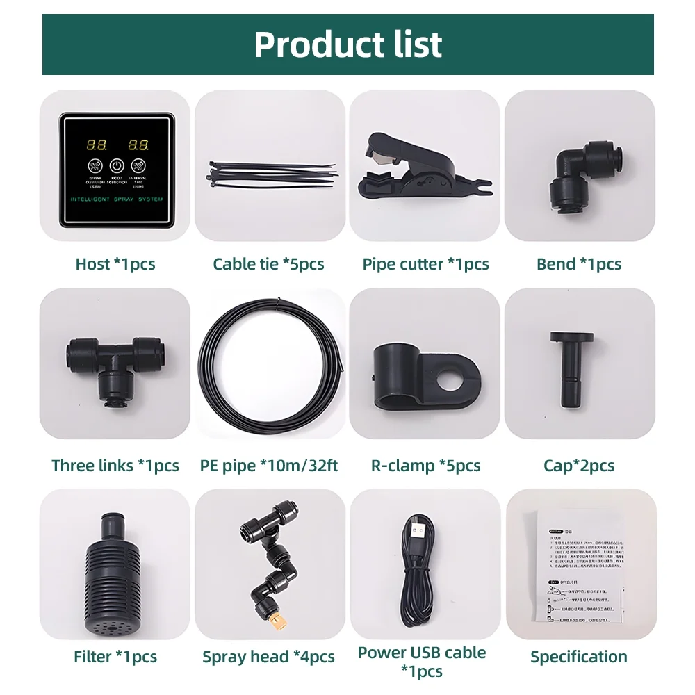 Electric sprayer,With Adjustable Nozzles Low Noise Terrariums Amphibian Nozzles Terrariums Plant Spray Mister Dsfen