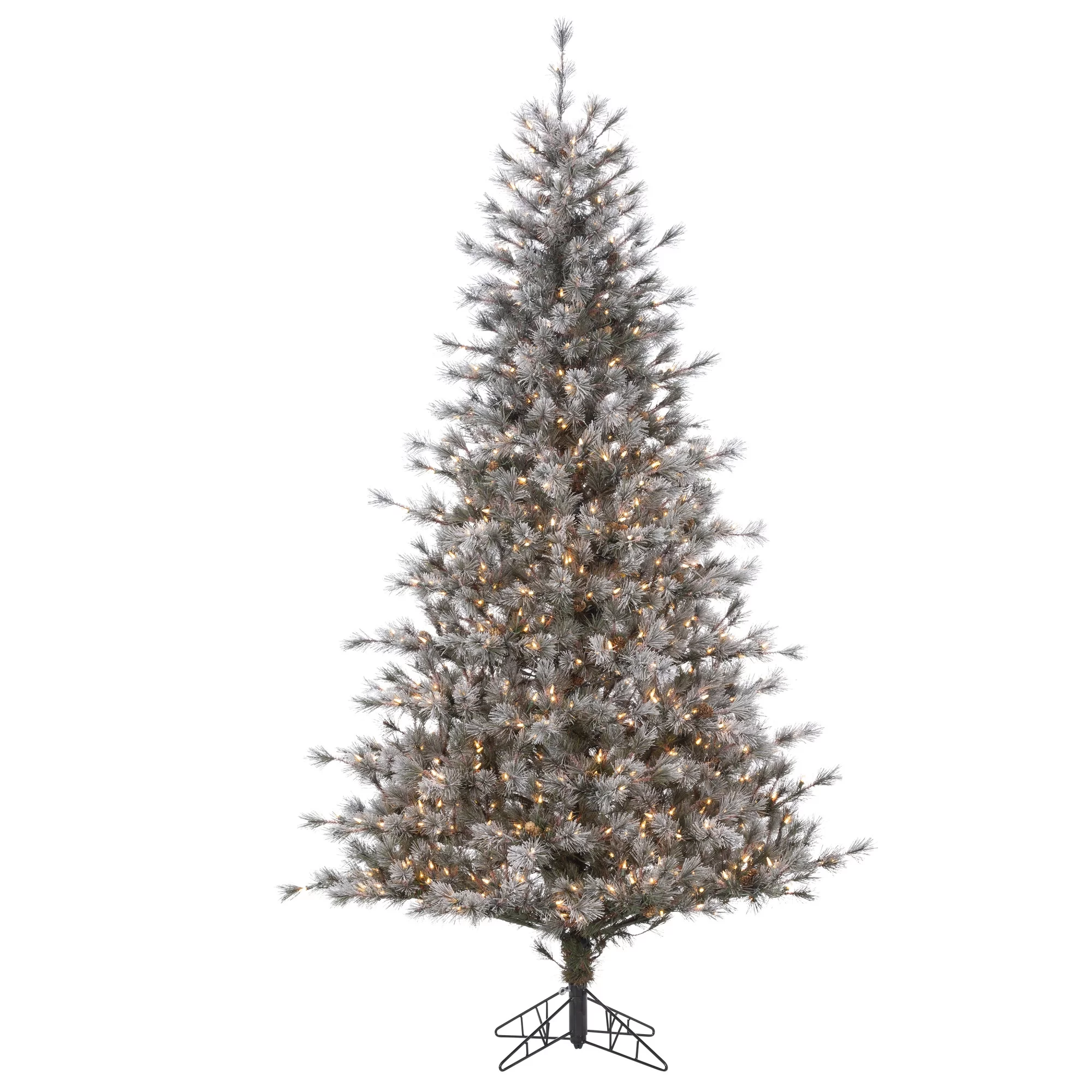 Gerson 7.5 ft. Pre Lit Warm White LED Flocked Scotch Pine Tree