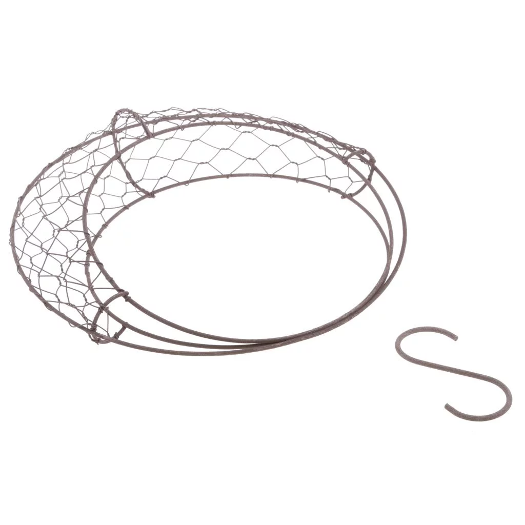 4x Rustic Romantic Iron Frame Moon Shape Succulent Plant Pot Hanging Pot 11 ''