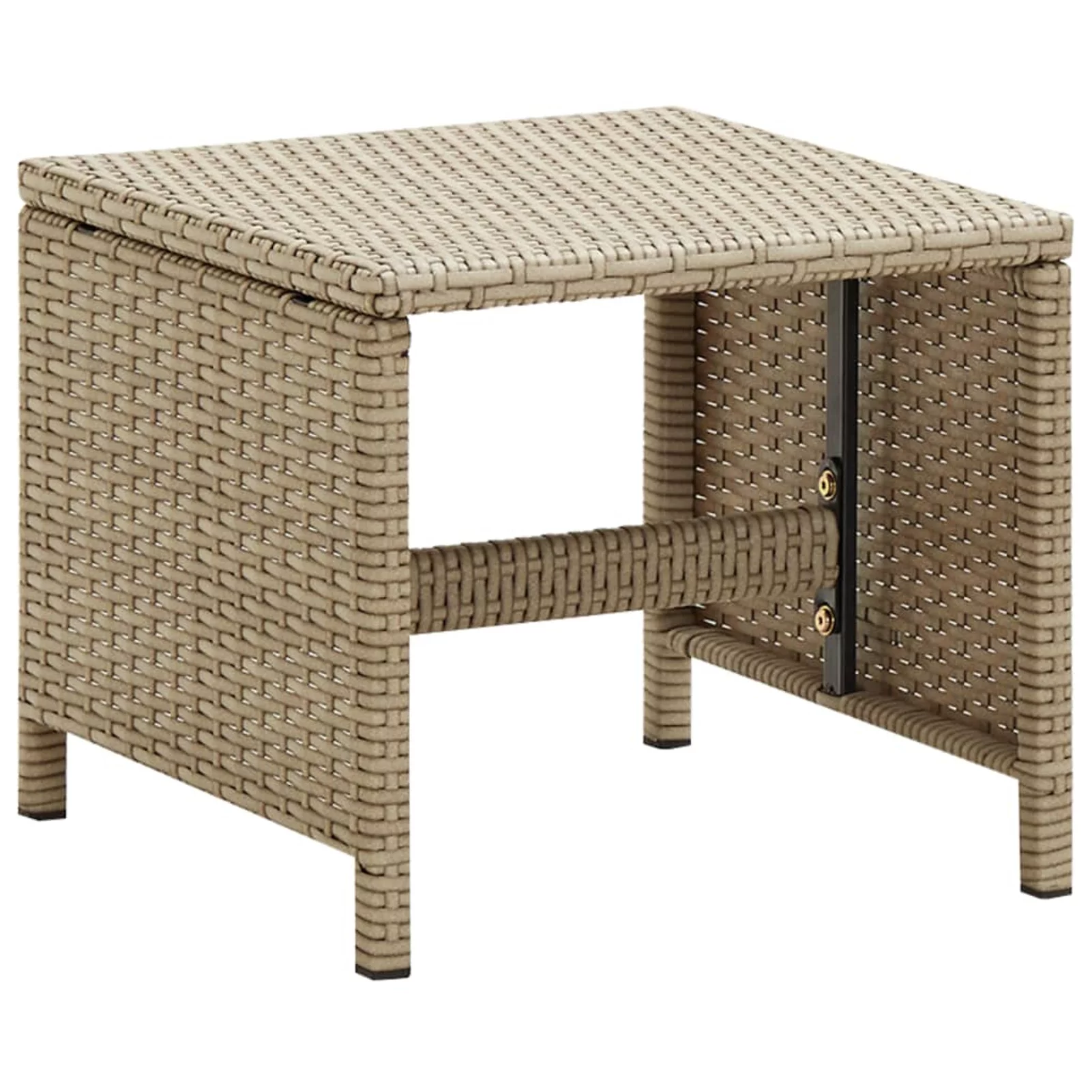 Walmeck Patio Stools 2 pcs with Cushions Poly Rattan Beige