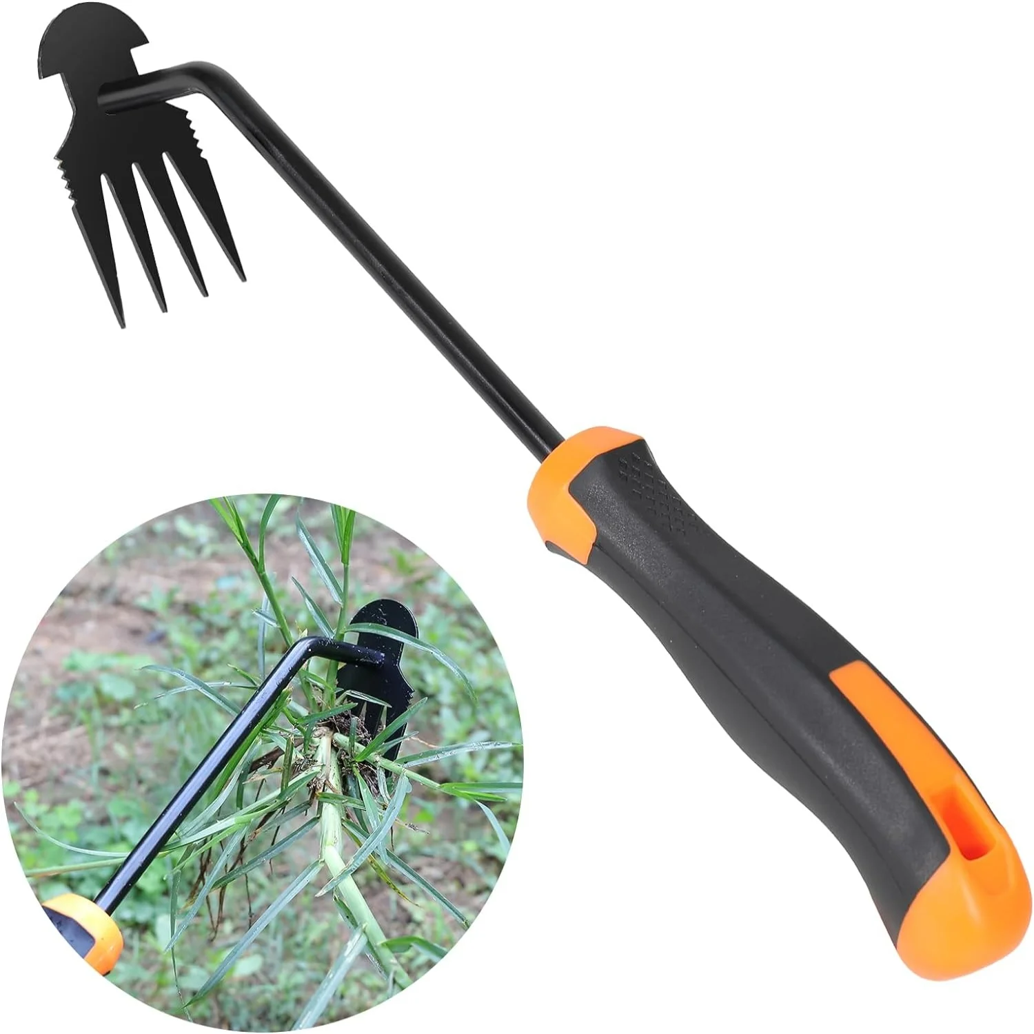 Efficient Gardening in 2024: Durable and Portable Black Rubber Handle Weed Puller Tool for Vegetable Gardening  Backyard Farm Planting  and Uprooting