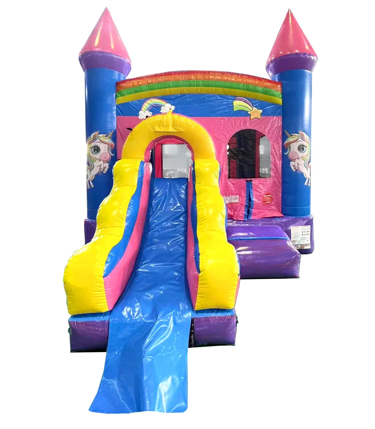 Pogo Bounce House Crossover Bounce House with Slide, Deluxe Pink, No Blower