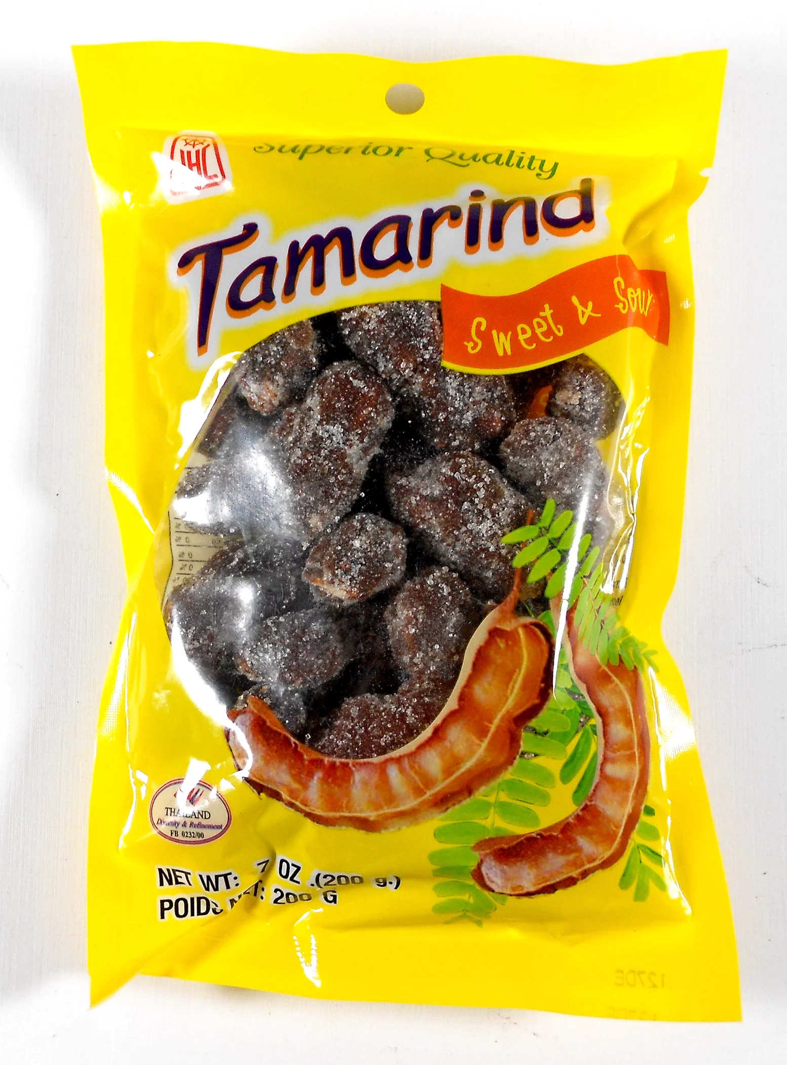 Thai Sweet & Sour Tamarind Candy Whole Pod 7 Oz. (Pack of 2)