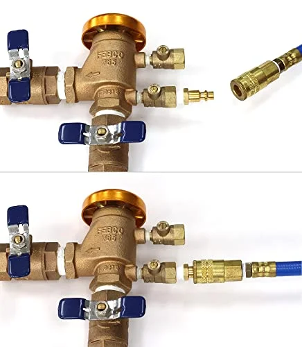 Industrial Style Plug to Male NPT Fittings | Adapters to Winterize Blow out Backflow Preventer and Pressure Vacuum Breaker (PVB) for Sprinkler Systems (Solid Lead-Free Brass)