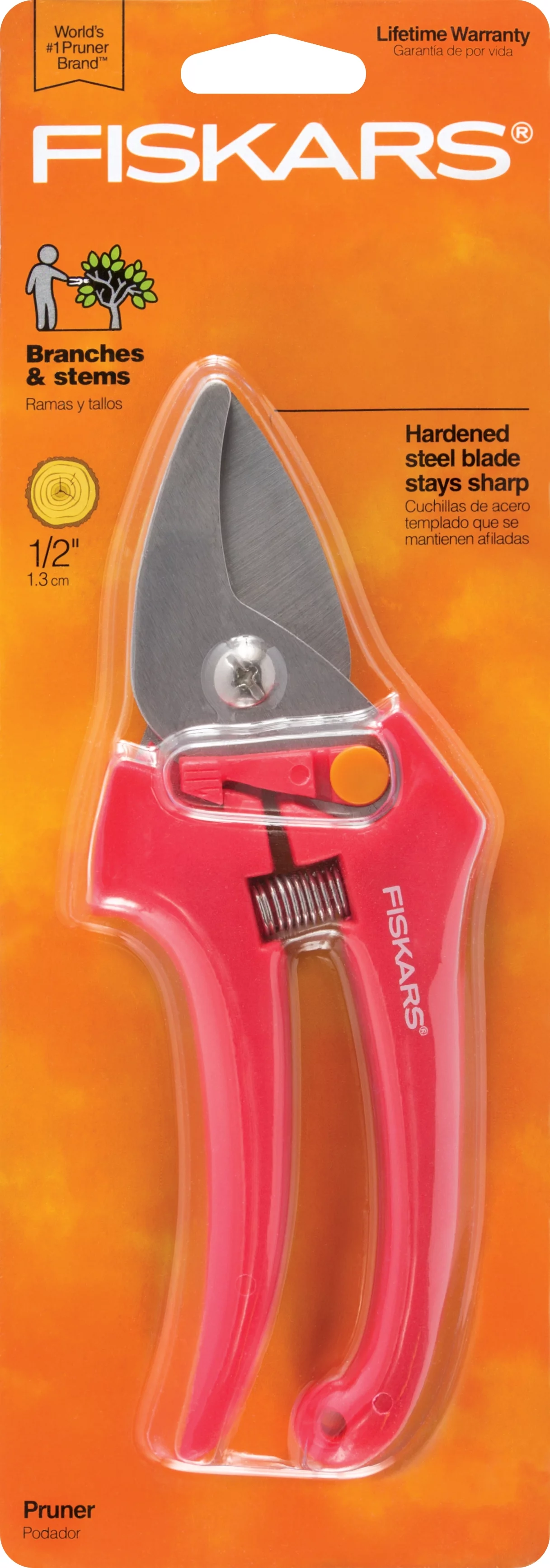 Fiskars Designer Stainless Steel Pruner, Hot Pink