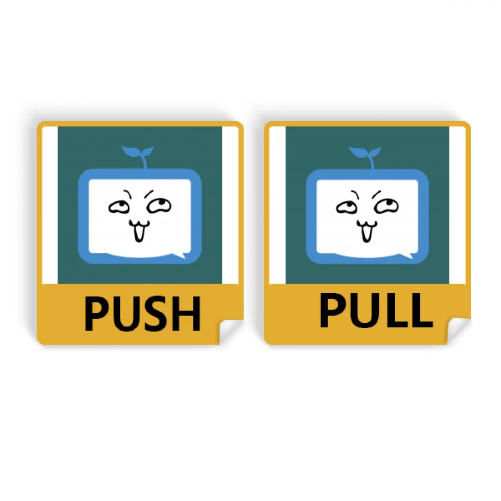 Saplings Insidious Small TV Face Original Push Pull Door Sign Vinyl Stickers Shop