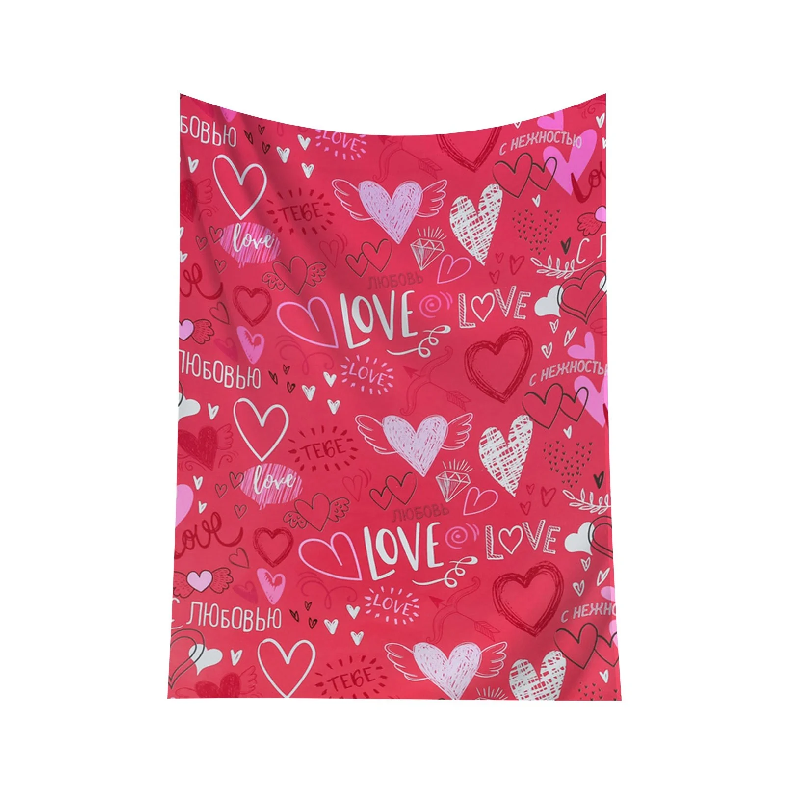 SIfdSeng Blanket for Bed Decor Pink Heart Pattern Winter Blanket Winter Flannel Blanket Valentine's Day Cute Style Suitable for Bed Sofa Sofa Travel Camping Knit Blanket