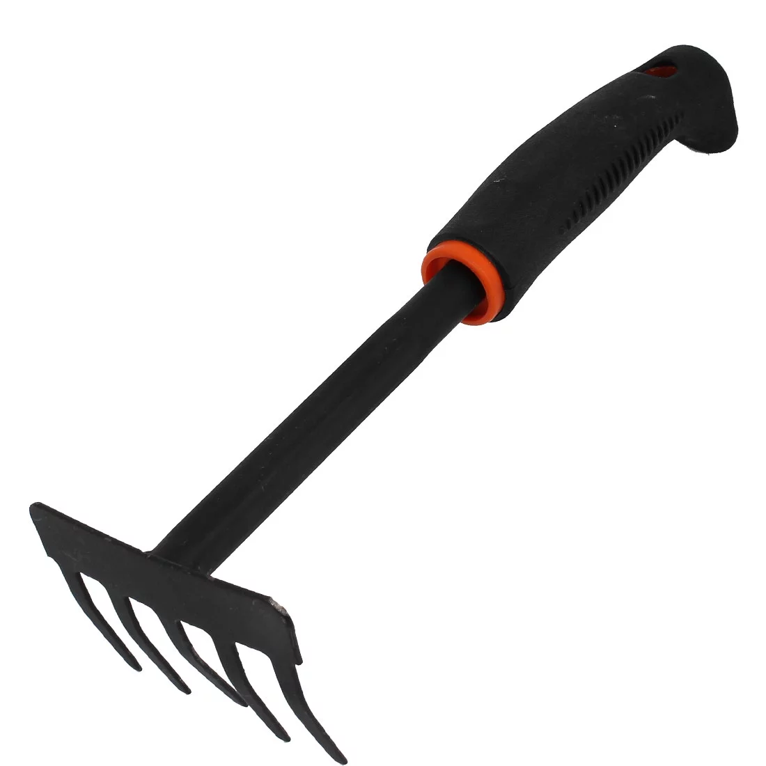 Unique Bargains Black Plastic Handle Gardening Yard Metal Hand Tool Bow Rake 11