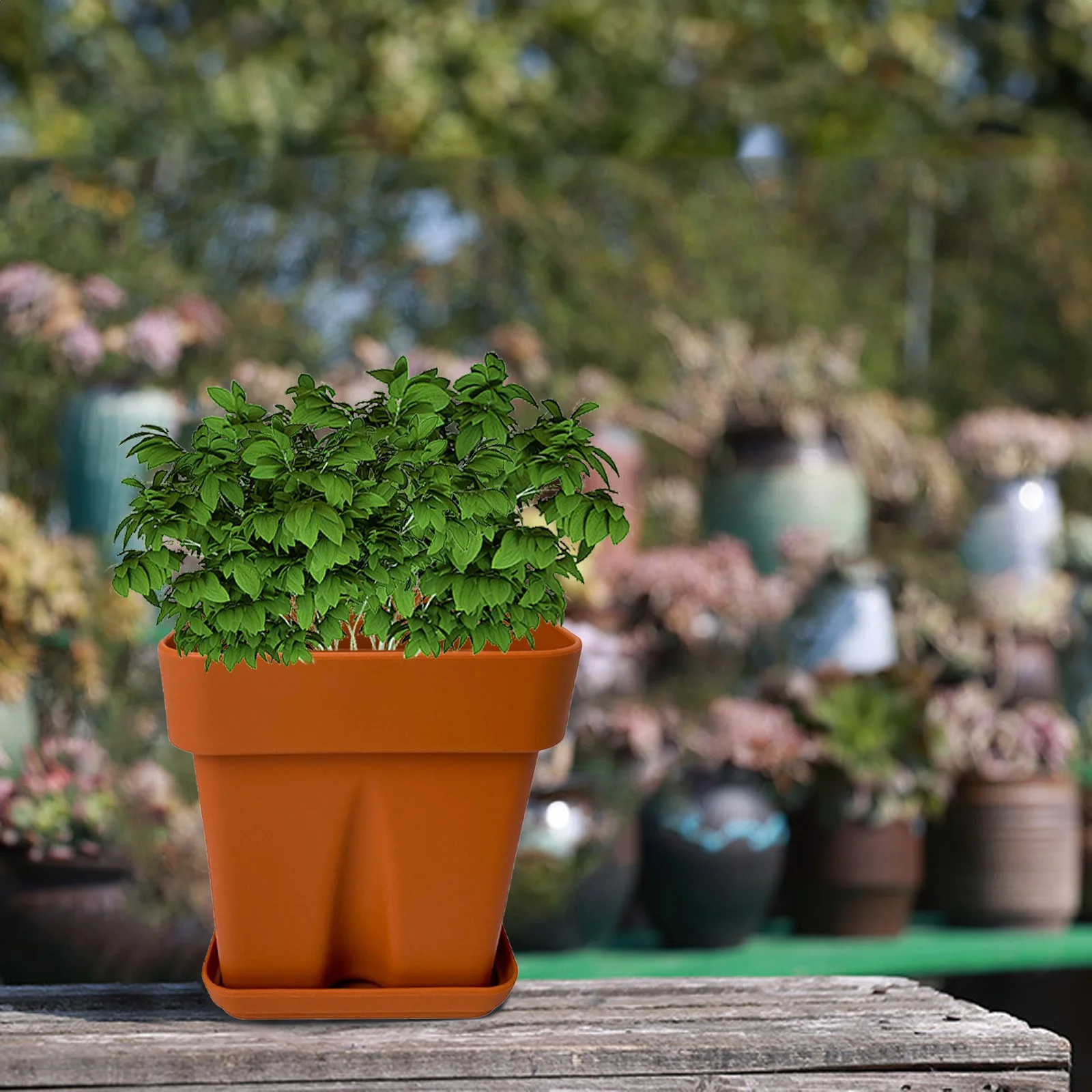 Thickened Anti Fall Silicone Planter Simple Square Home Office Decoration Succulent Pot Animal Flower Indoor Metal Flower Stands for Indoor Potted Succulents Large Ceramic