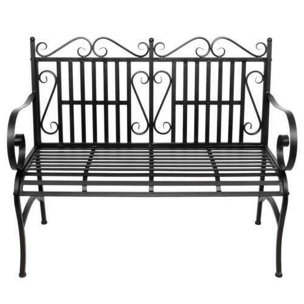 Black Decorative Outdoor Backyard Patio Bench Seat
