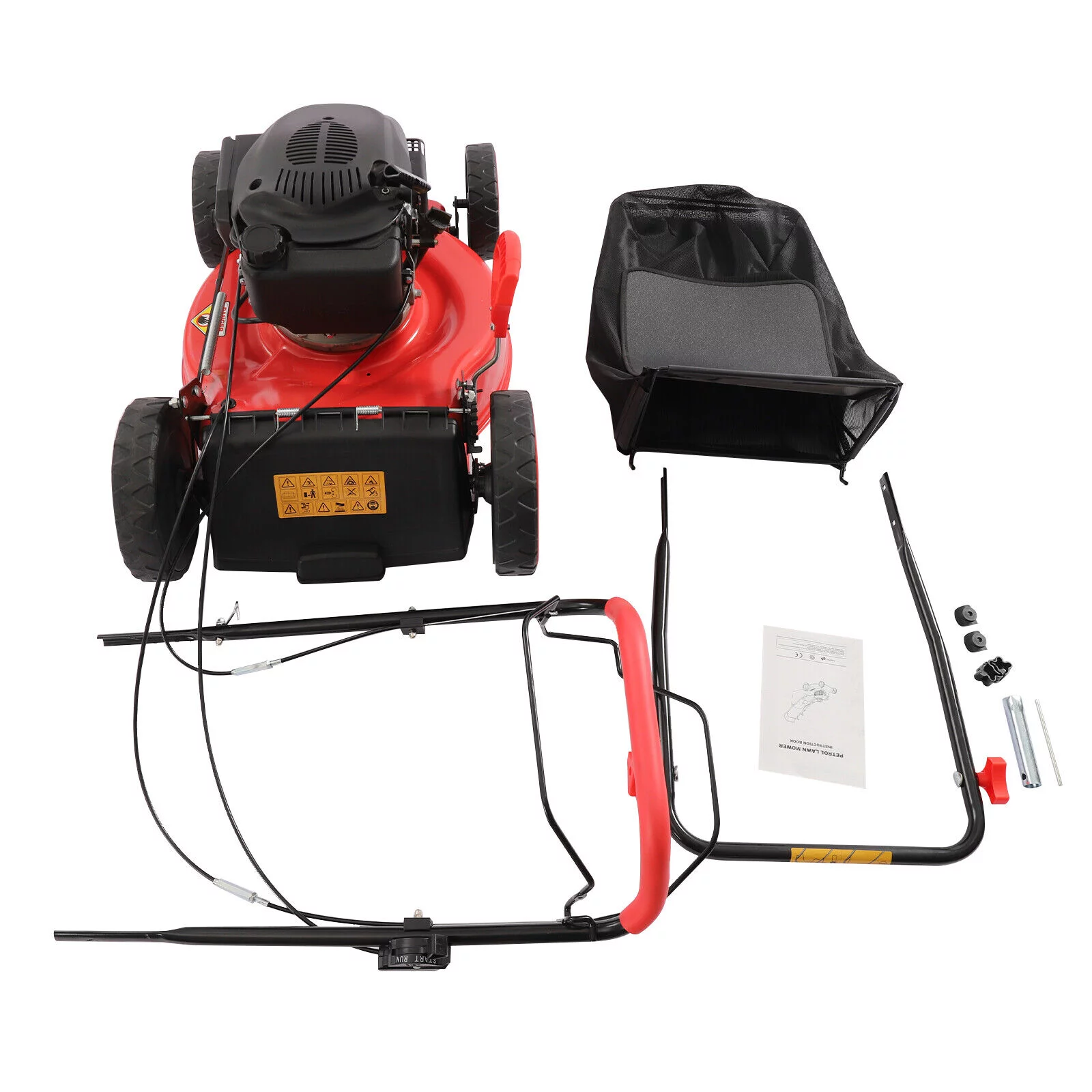 173cc 4-Stroke Engine Gas Powered Lawn Mower Walk-Behind+Grass Collecting Bag