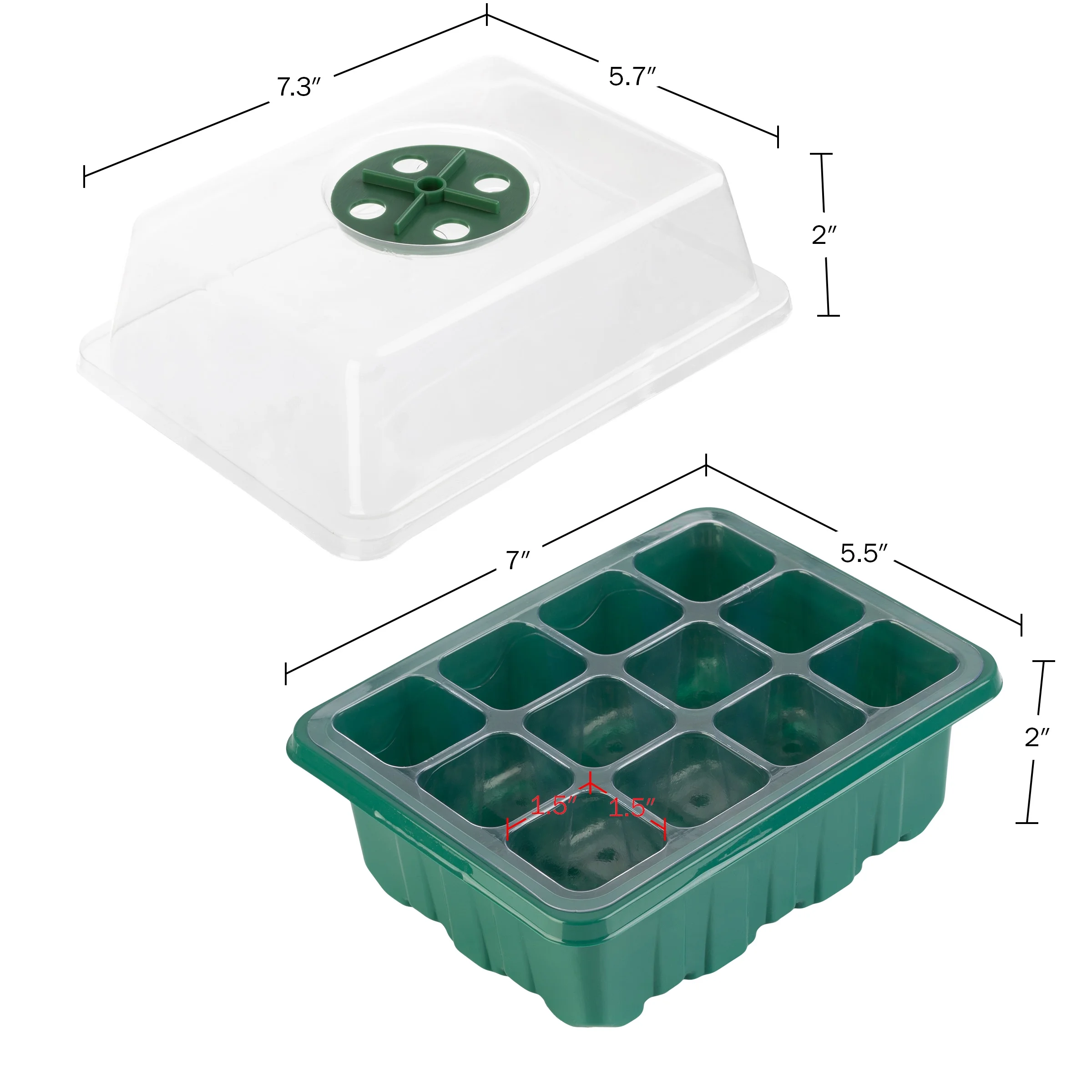 Home-Complete Seed Starter Tray 10-Pack - Plant Trays with Humidity Domes