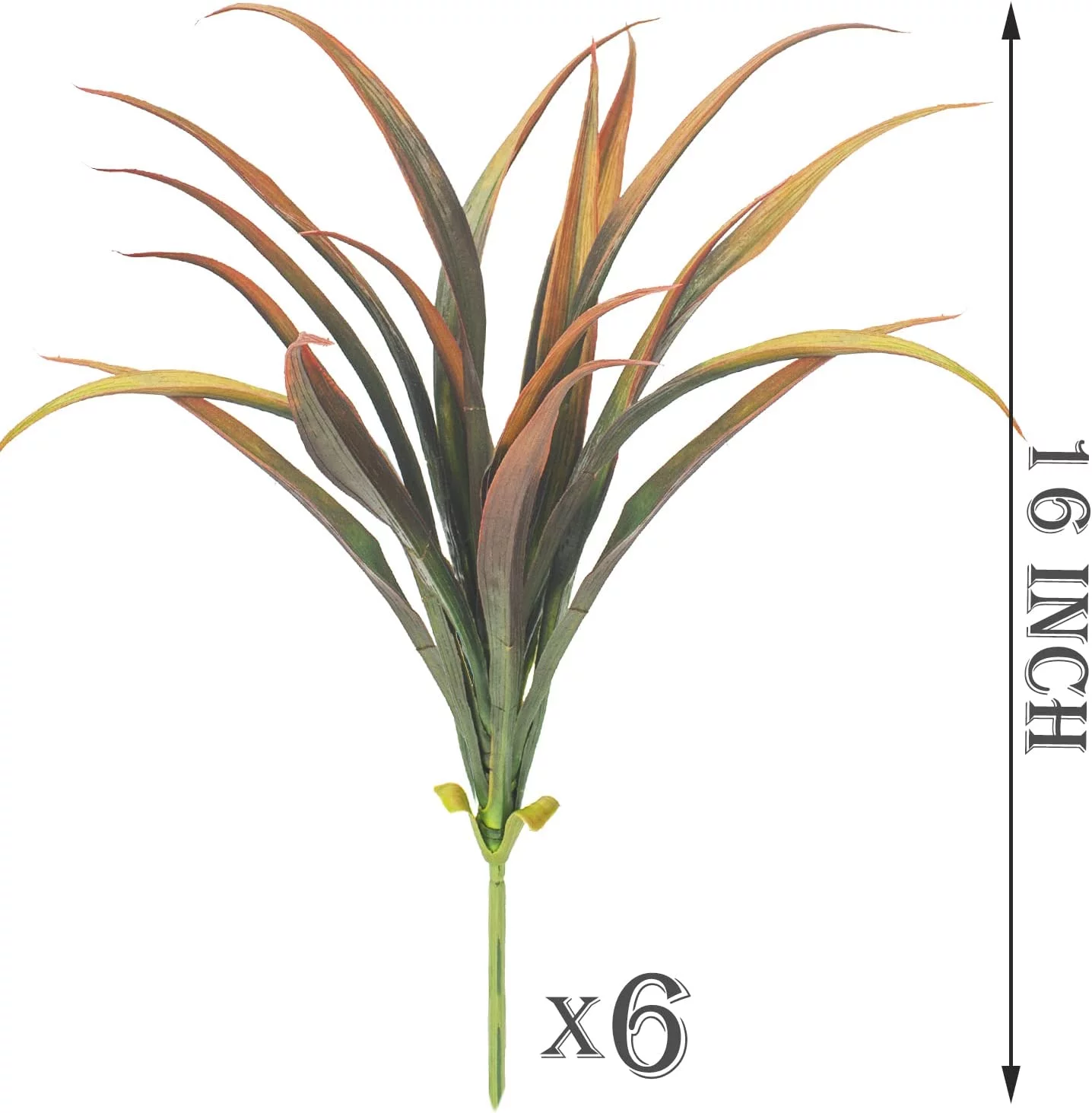 MAMOWEAR 4 Bundle Artificial Fall Fake Grass Plants Faux Greenery Plastic Plant Outdoor UV Resistant Shrubs for Garden Porch Window Box Home Decor