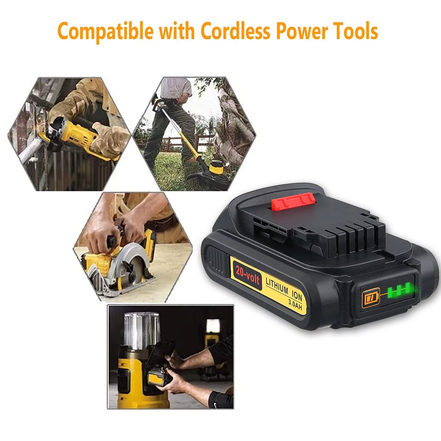 VANON for DeWalt DCB201  Battery 20V 5500mAh Li-ion Black Replacement for DCB203 DCB204 DCB205