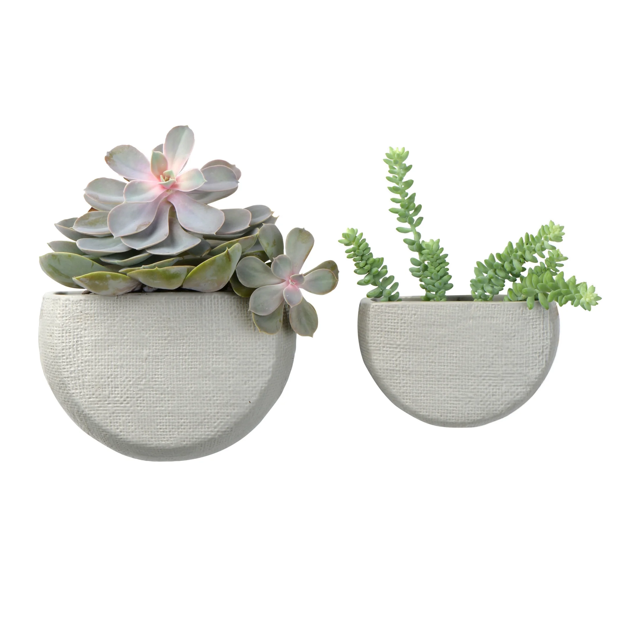 Creative Co-Op Stoneware Wall Planters, Set of 2