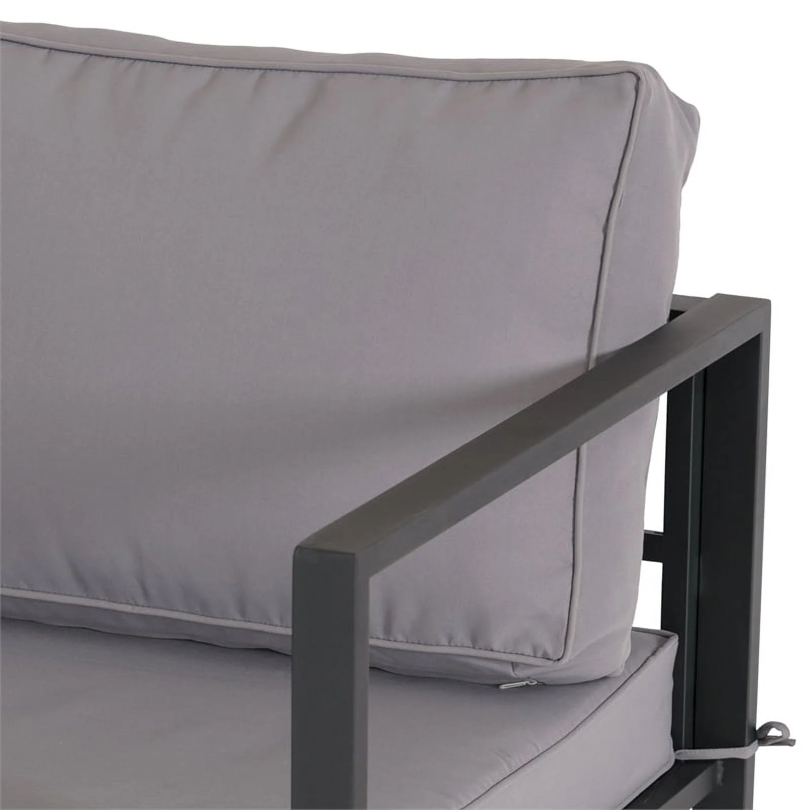 CorLiving Delia 4-Piece Patio Sofa Set: Outdoor Couch and Patio Chair Ensemble Conversation Set Patio Furniture for Porch, Deck, Terrace, Balcony, Garden, Outdoor, Grey