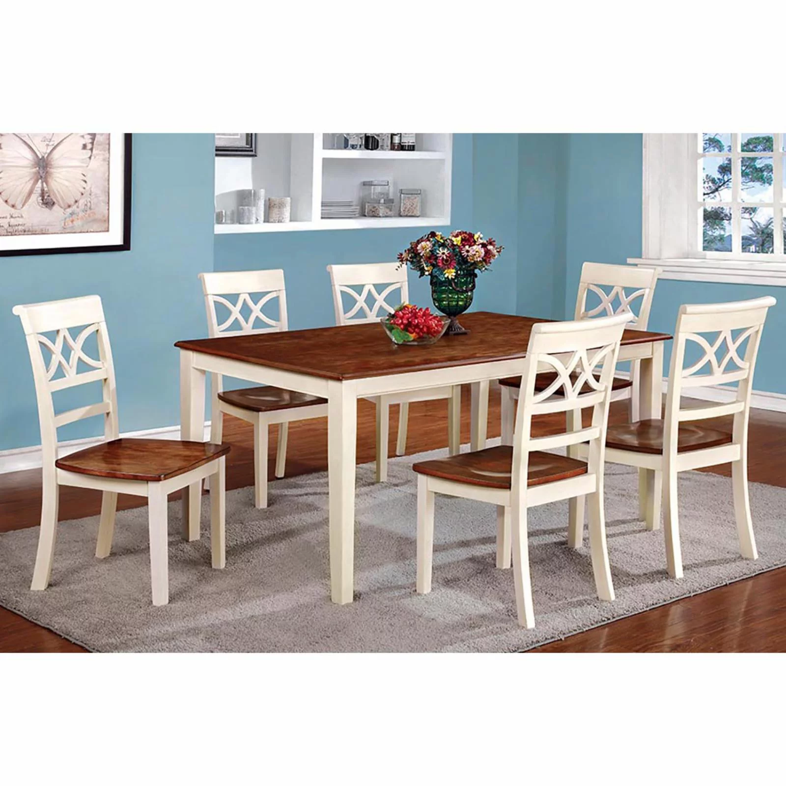 Furniture of America Seaberg Country 2 Tone Chair - Set of 2