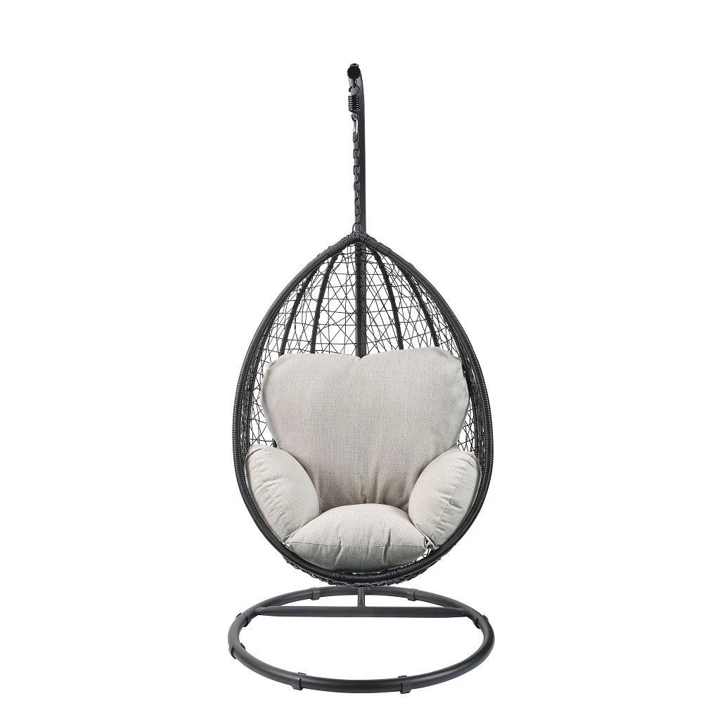 Elegant Simona Patio Swing Chair with Stand - ['44*39*26 in, 55 lb', '79*2*2 in, 17 lb'] - Unwind in style on your patio!