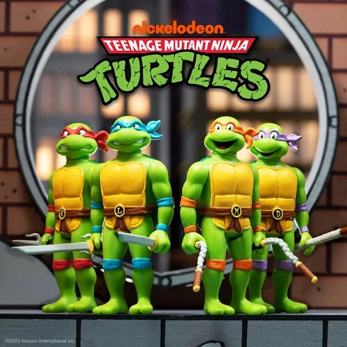 Michaelangelo TMNT Cartoon Super7 Reaction Action Figure