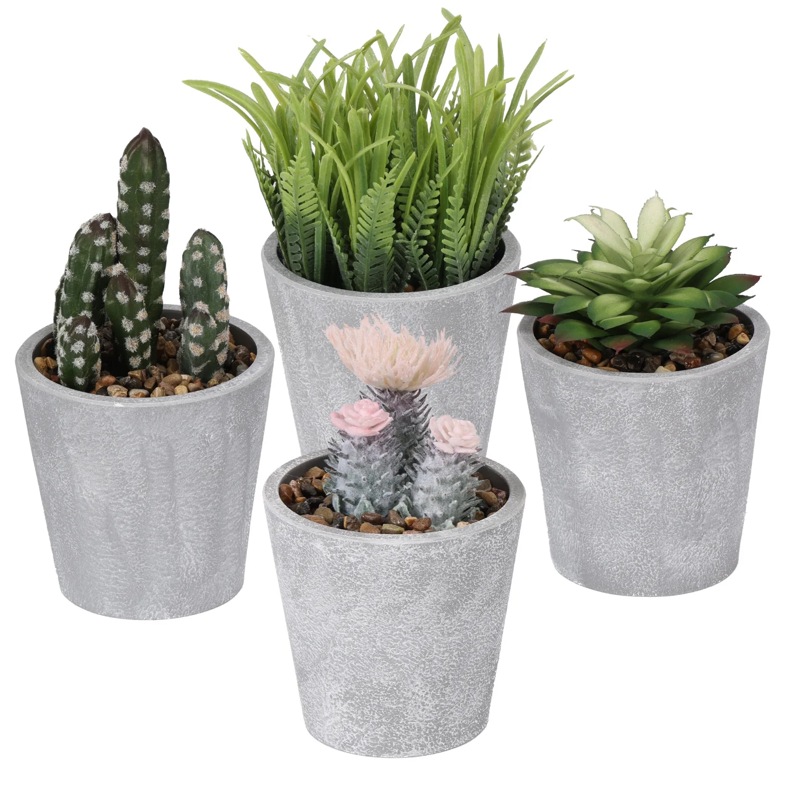 4PCS Artificial Plants in Pots Set