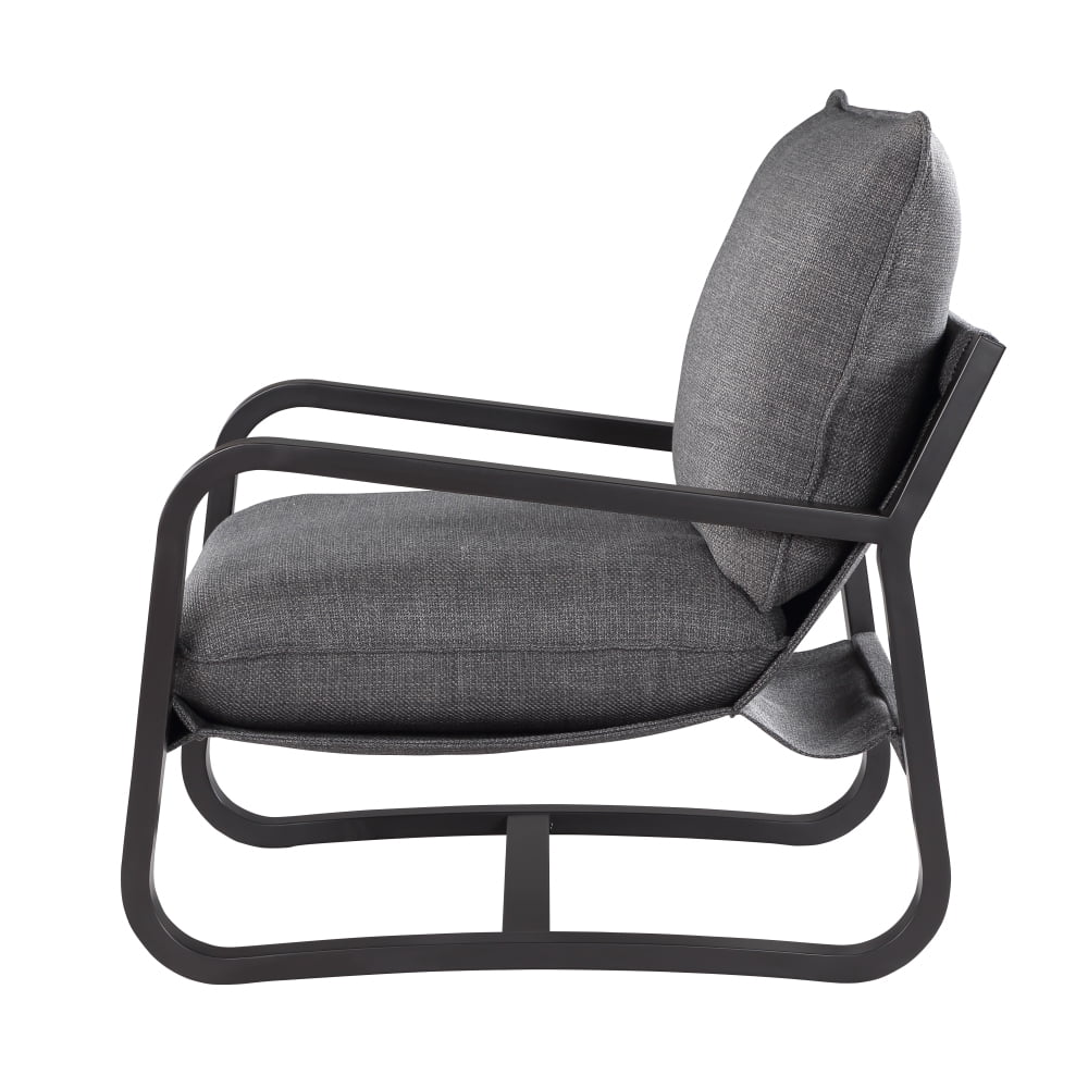 DeeHome Blaire Sling Chair Upholstered in Charcoal Fabric with Metal Frame