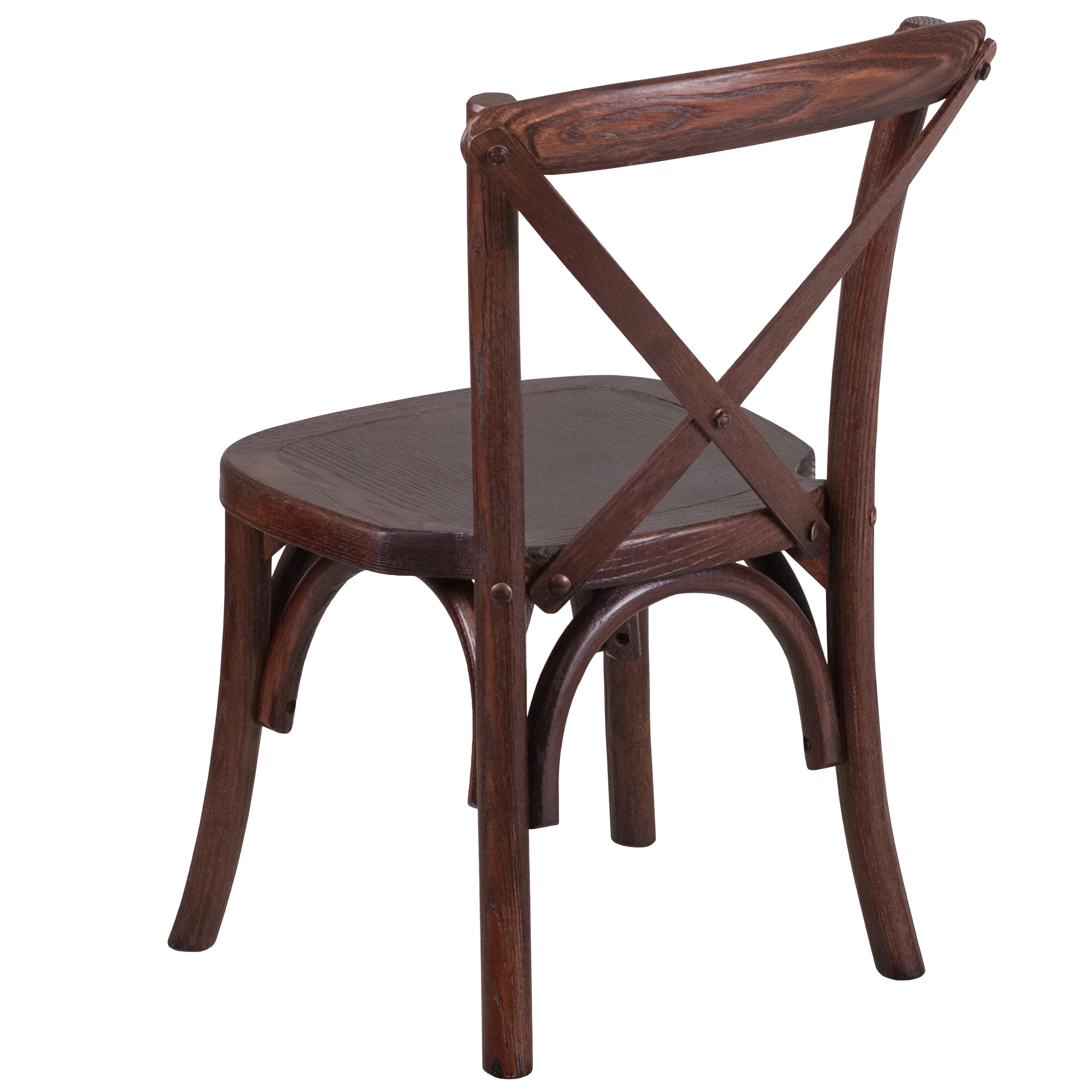Emma + Oliver Stackable Kids Mahogany Wood Cross Back Chair