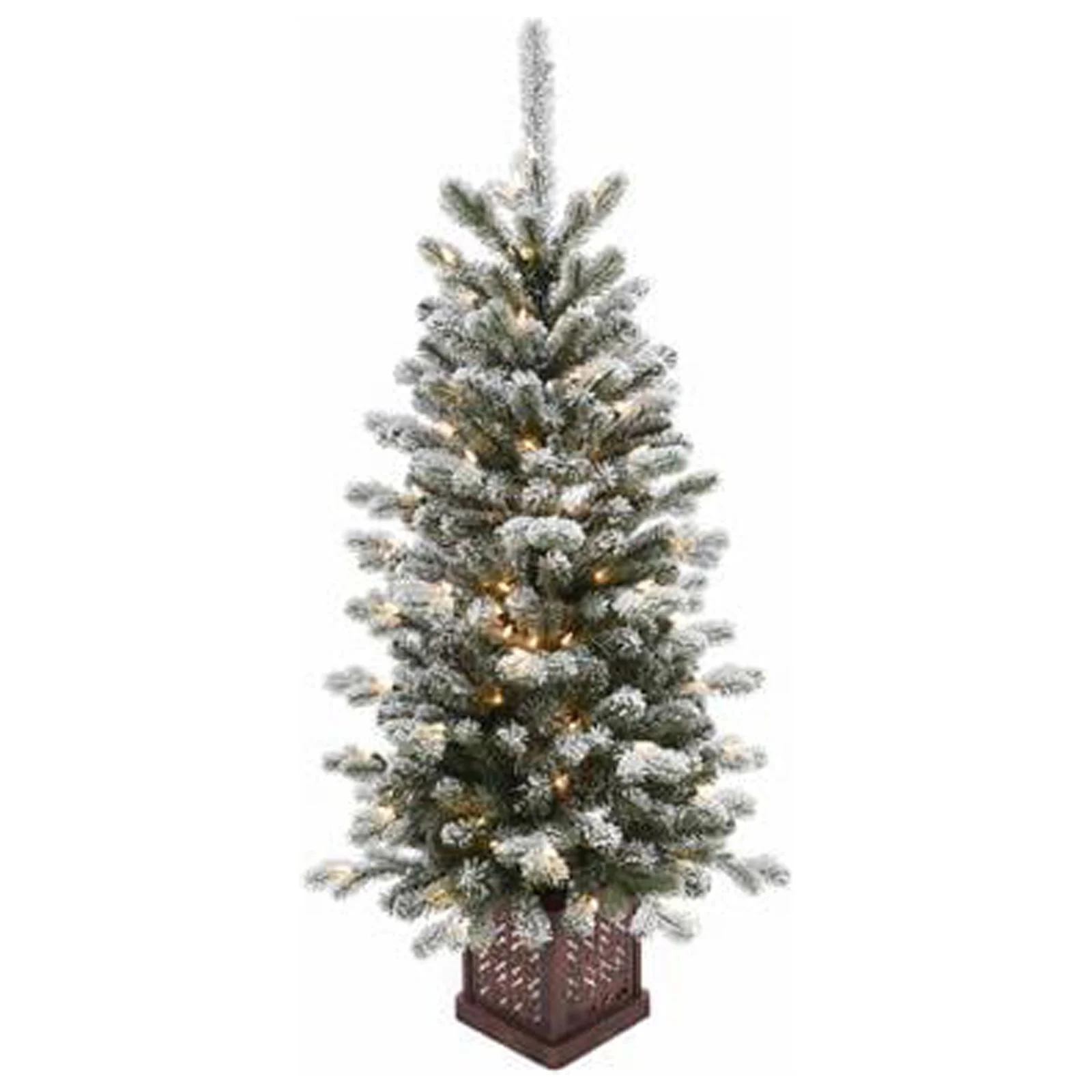 National Tree PESL8-318-40 Feel Real Artificial Pre-Lit Christmas Entrance Tree, Snowy Sheffield Spruce, 70 - Quantity 1