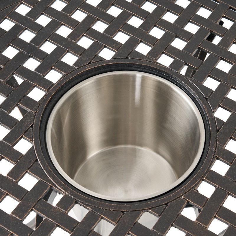 Zateety  3PC CAST BISTRO SET W ICE BUCKET