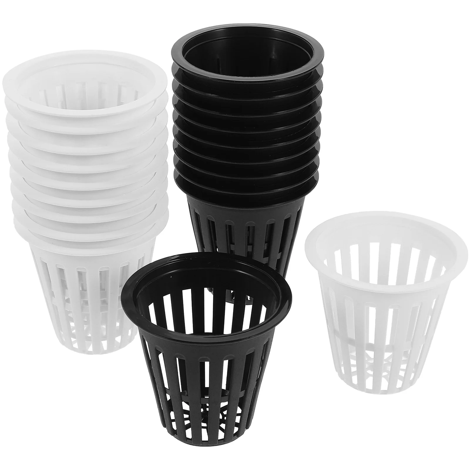 Planting Basket Flower Pot Orchid Hydroponics Garden Netting for Cup White Small Pots 20 Pcs