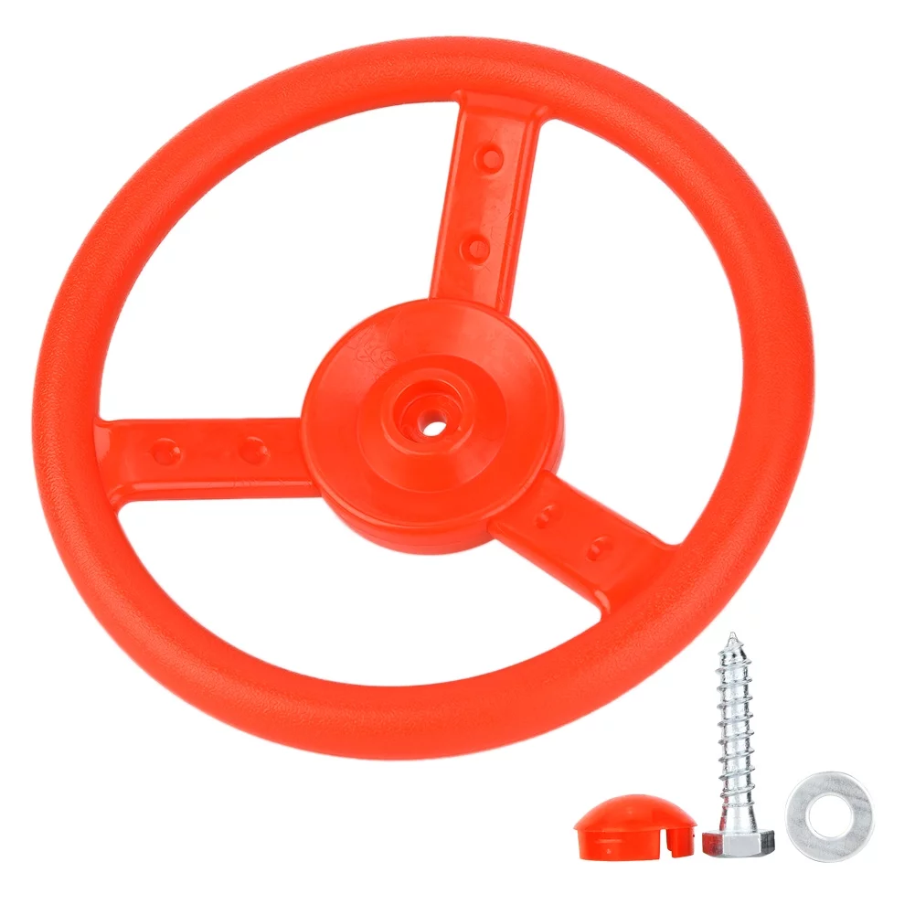 Verdant Touch Kids Steering Wheel Plastic Outdoor Playground Steering Wheel Toy, Red, Swing Set Accessories